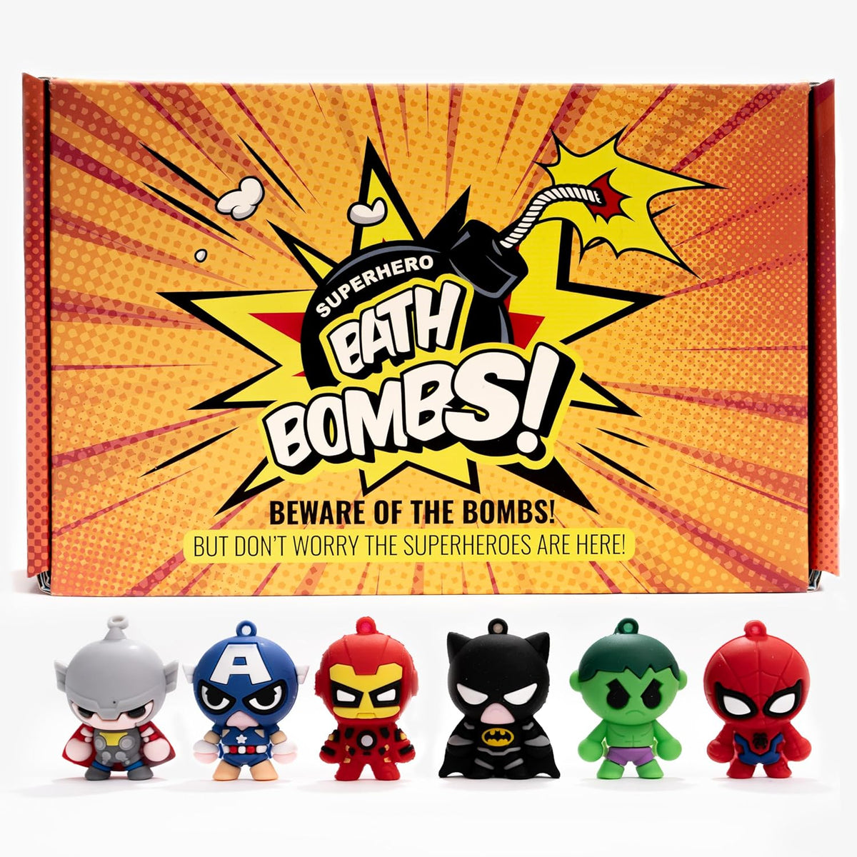 Cosmetics Stories superhero bath bombs front view packaging