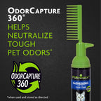 Furminator OdorCapture technology label on cat foam