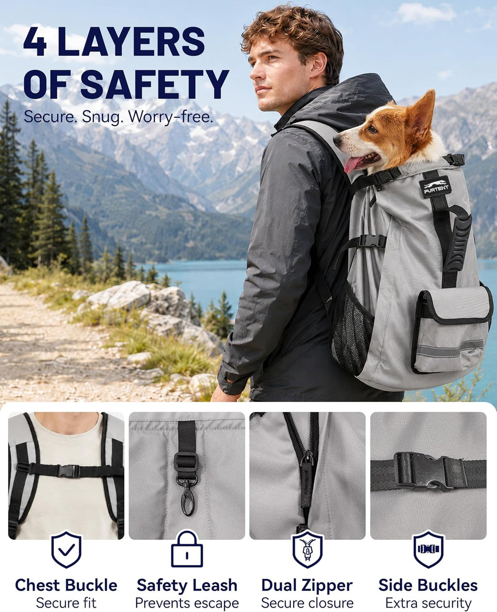 Interior view of pet carrier showing leg openings