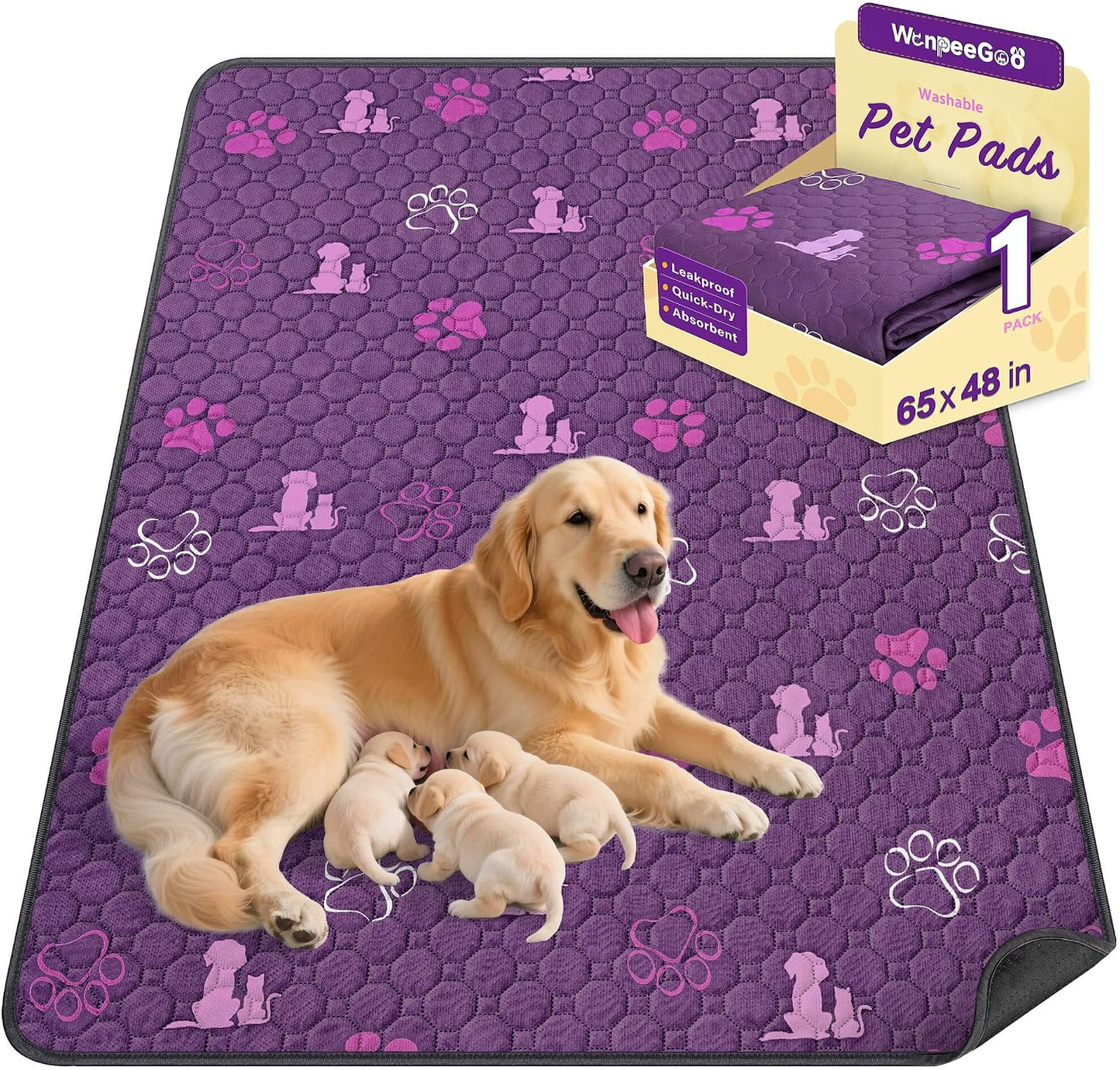 WanpeeGoo Washable Pee Pads for Dogs, 4 Pack Absorbent Reusable Training Dog Pads Pet Puppy Pads, Non-Slip Potty Pads for Whelping, Playpen, Crate, Bed, Grey 18"x24" - Image 11