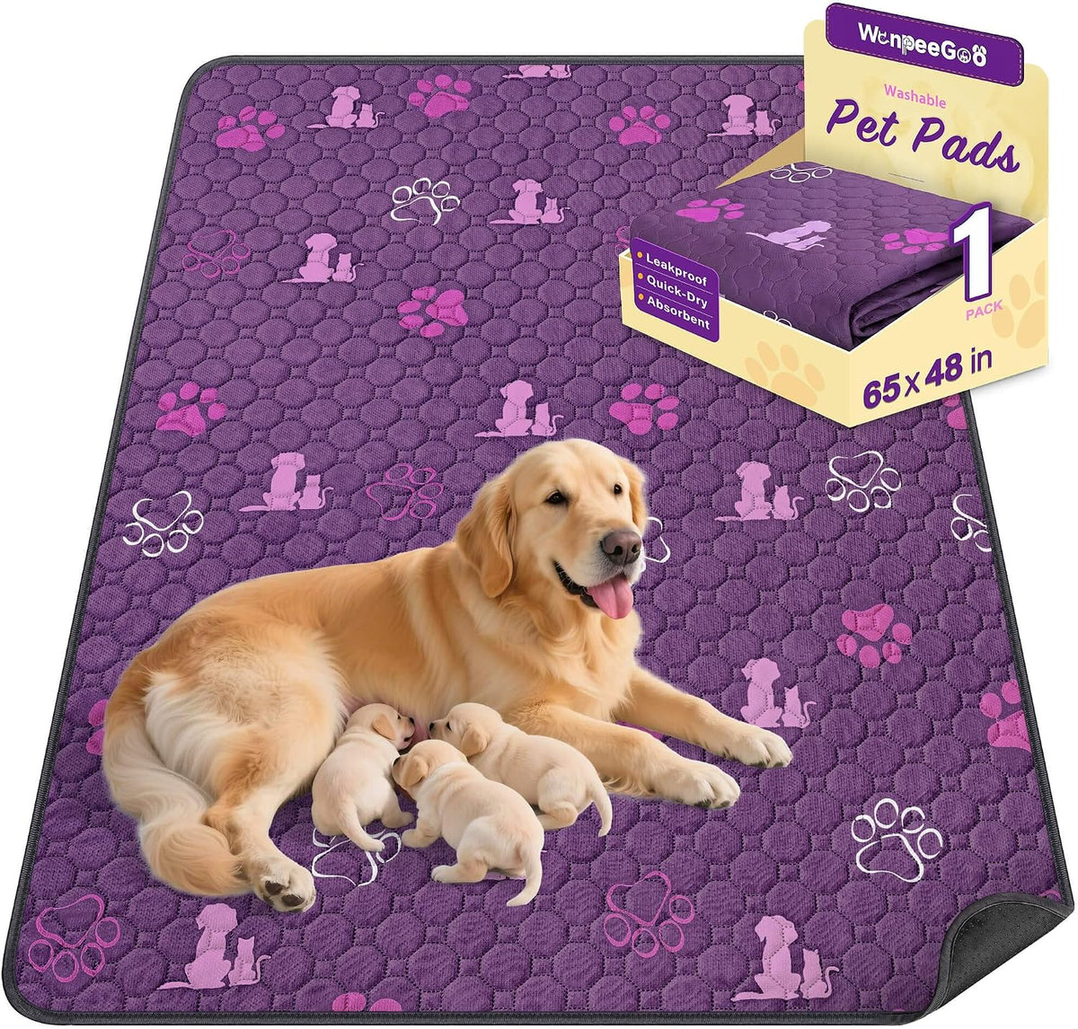 WanpeeGoo Washable Pee Pads for Dogs, 4 Pack Absorbent Reusable Training Dog Pads Pet Puppy Pads, Non-Slip Potty Pads for Whelping, Playpen, Crate, Bed, Grey 18"x24" - Image 11