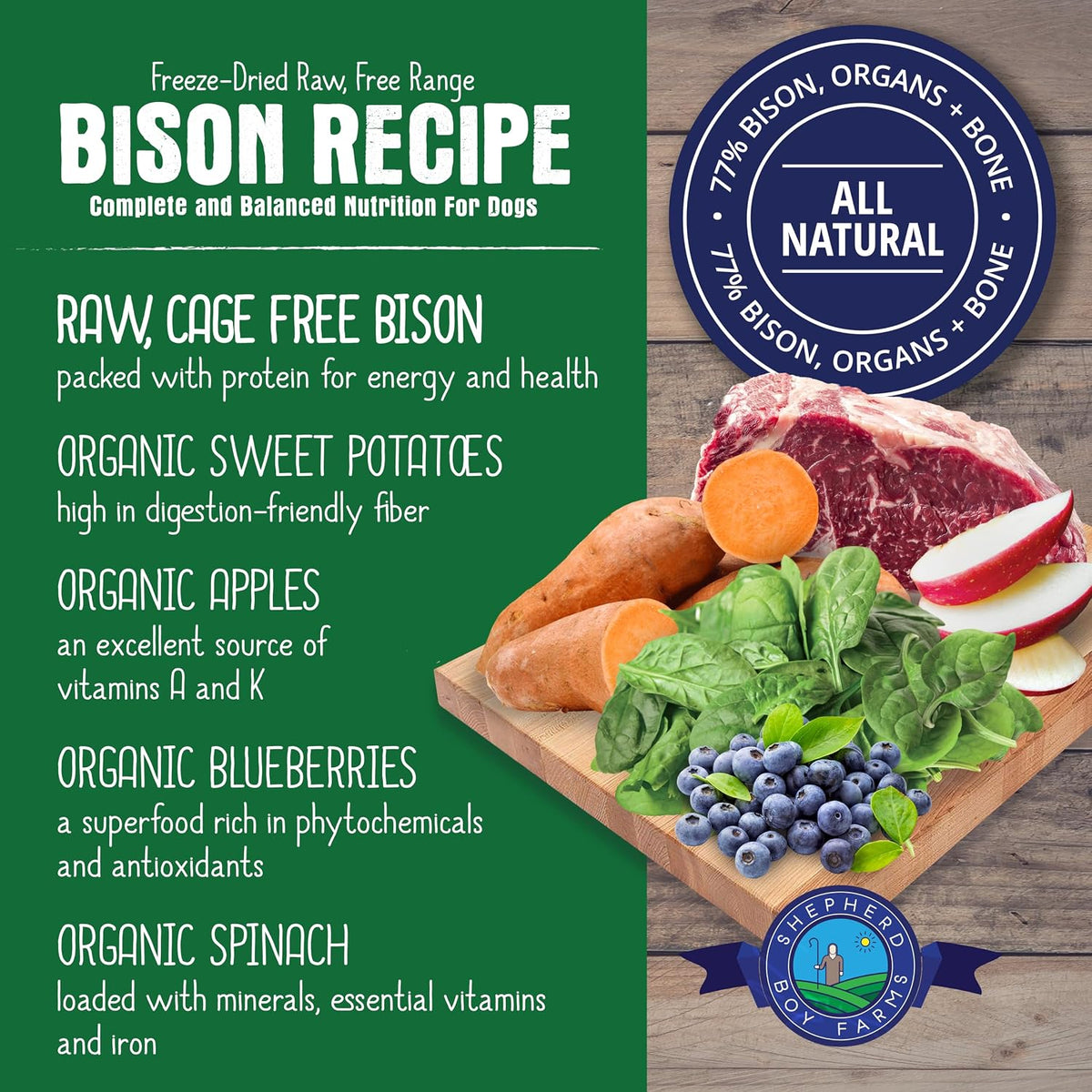 All natural grain free raw dog food with organic fruits and vegetables