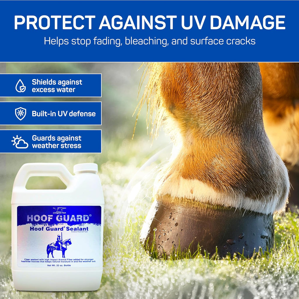 Professional grade clear hoof shield solution for filling cracks and nail holes