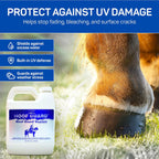 Professional grade clear hoof shield solution for filling cracks and nail holes