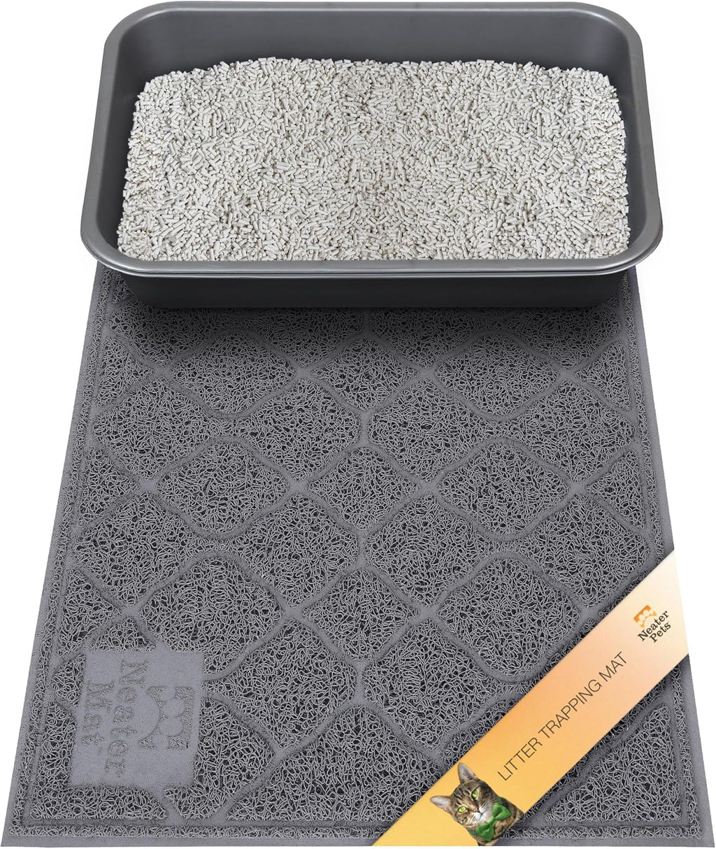 Neater Pets Neater Mat Cat Litter Mat, Thick & Durable Cat Mat for Litter Box, Trapper Pad Catches Mess to Protect Indoor Floors, Soft on Kitty Paws, Anti-Skid Grip Backing, Easy to Clean, Grey - Image 15
