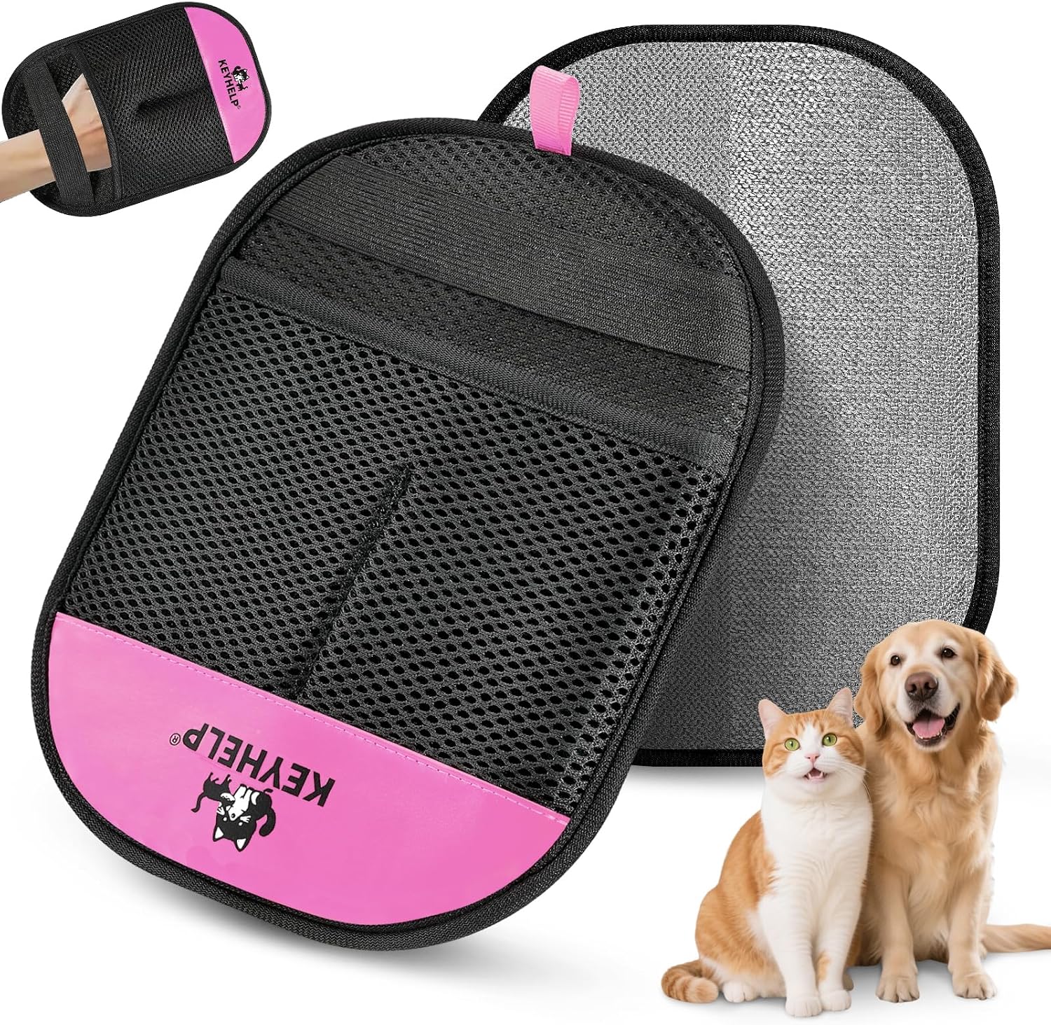 Washing reusable electrostatic pet hair glove under running water