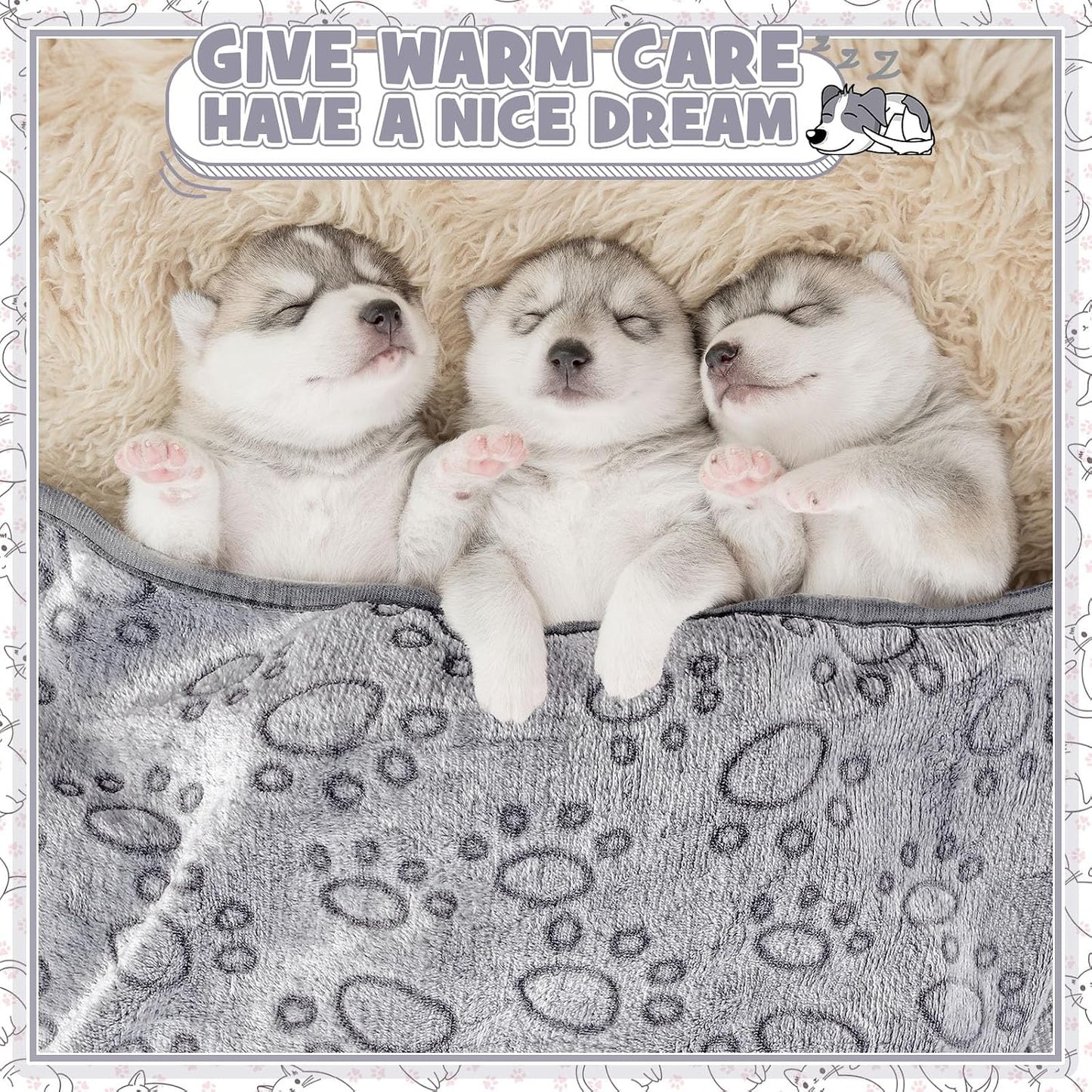 Close up details of the premium breathable stitching on the Tegeme pet blanket