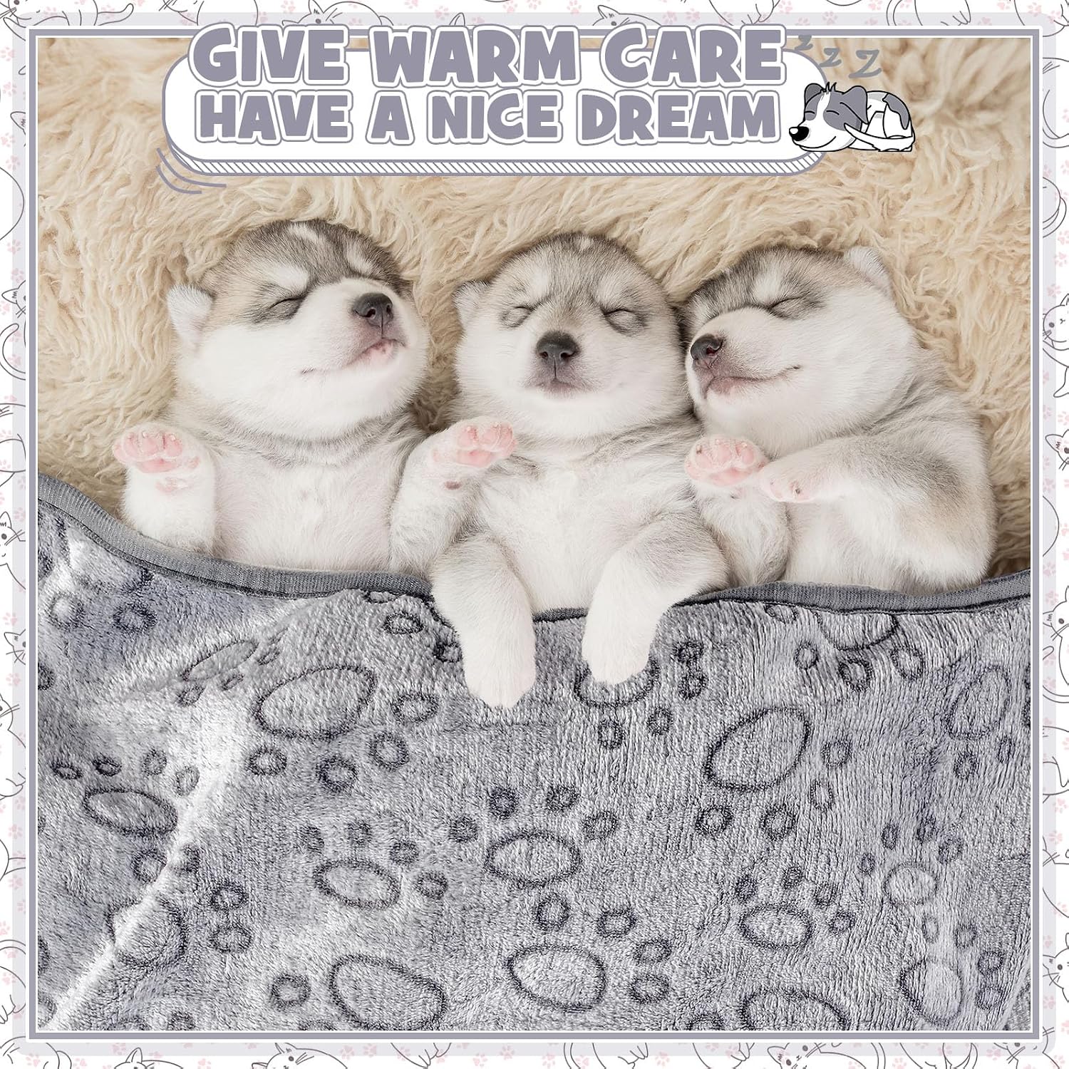 Close up details of the premium breathable stitching on the Tegeme pet blanket