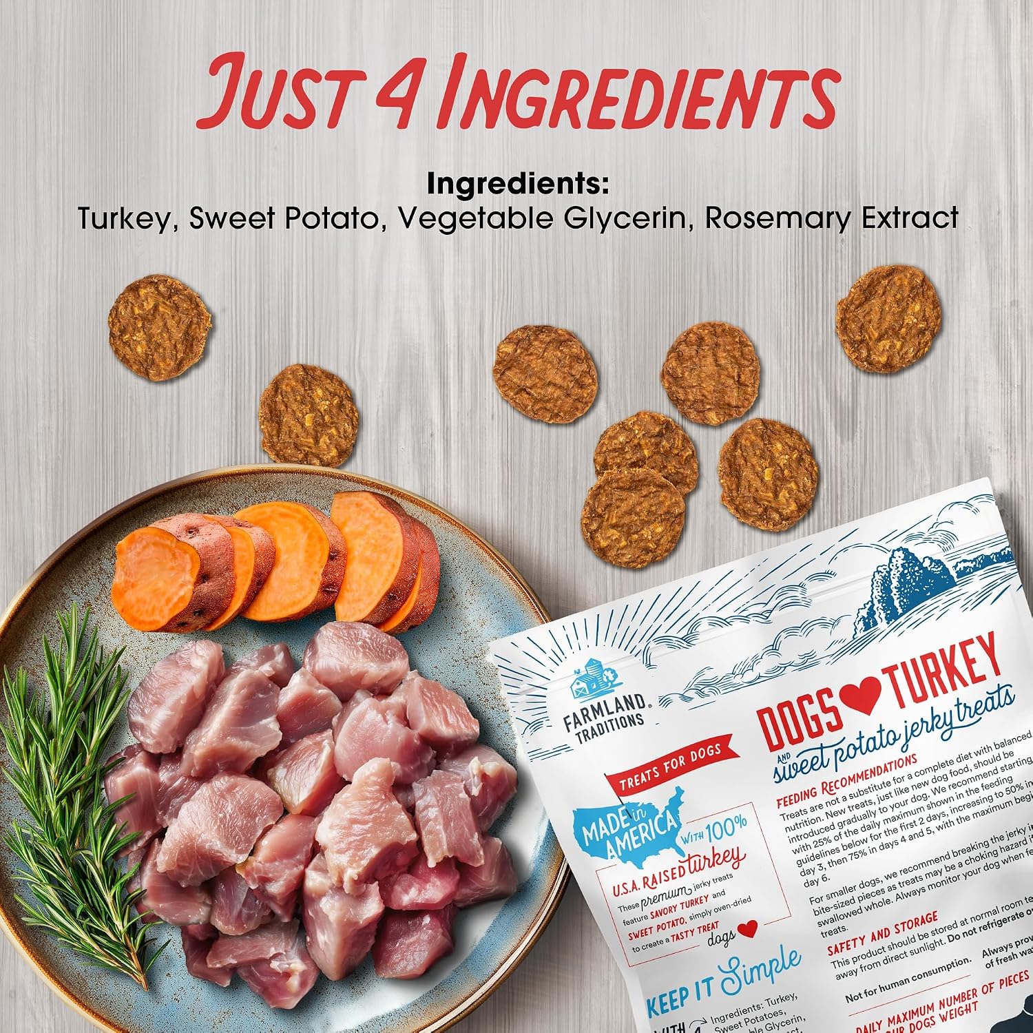 Farmland Traditions dog treats 1 pound bag package details