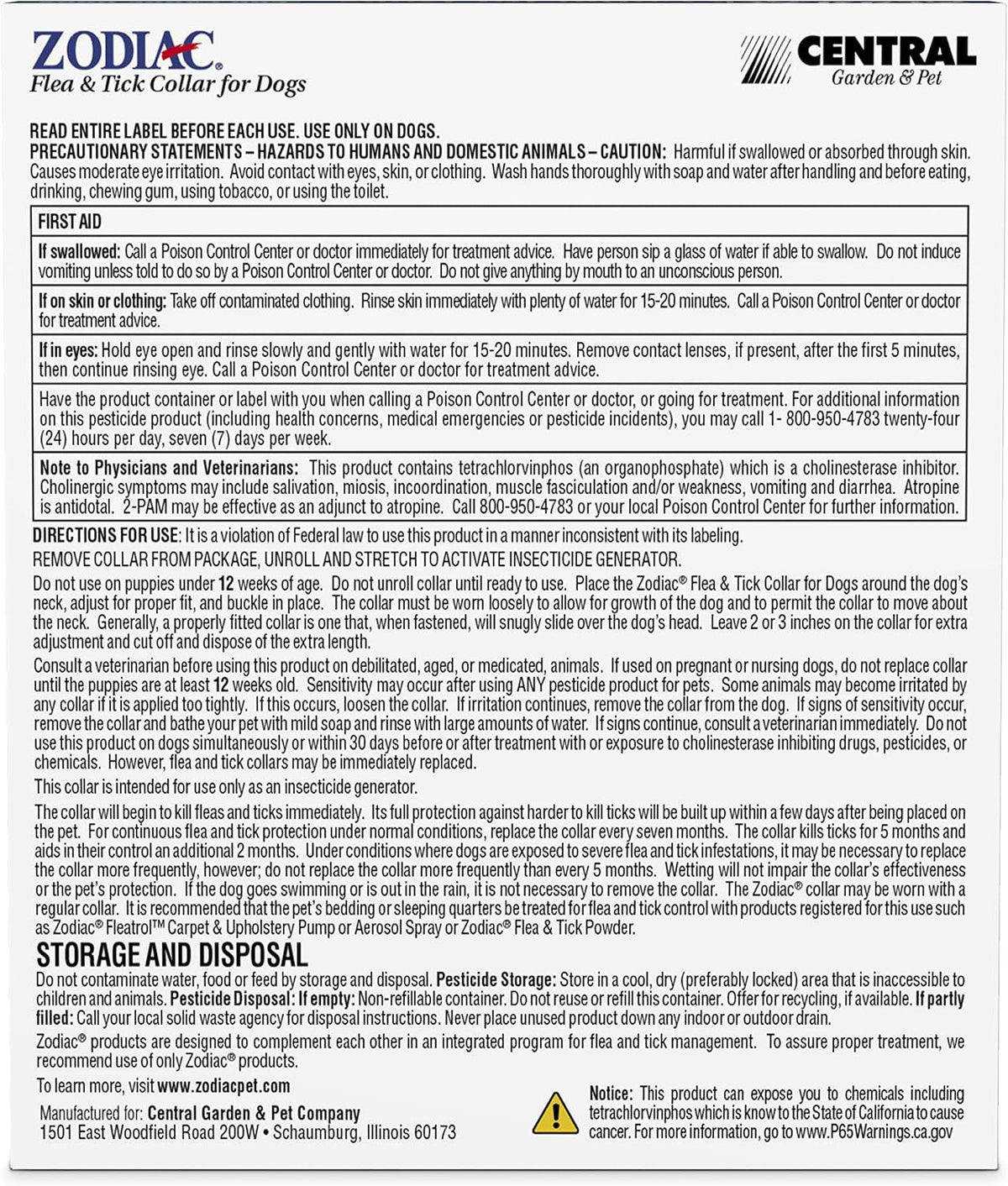 Zodiac flea and tick collar for large dogs safety instructions