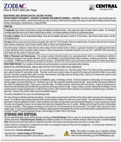 Zodiac flea and tick collar for large dogs safety instructions