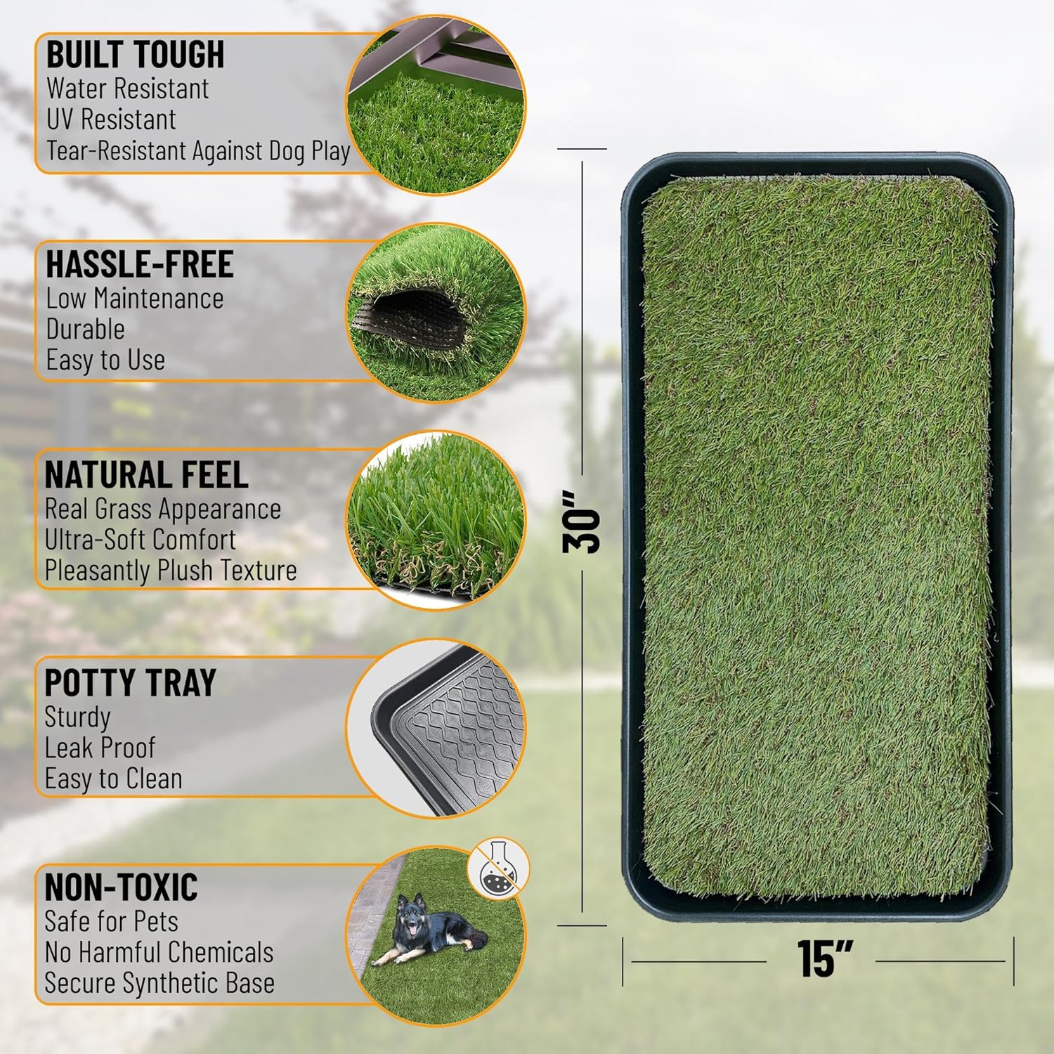 Close up of synthetic grass texture on pet training pad