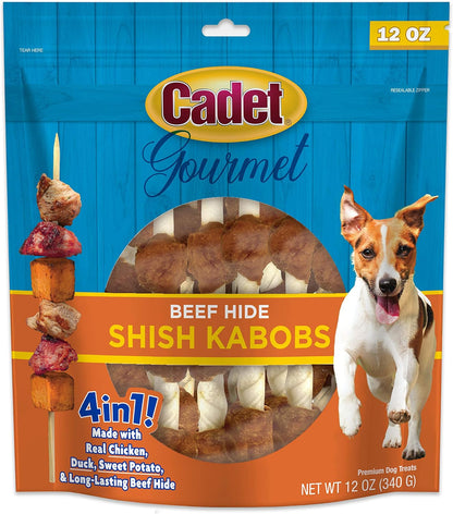 Cadet Gourmet Shish Kabob Dog Chews for Small Dogs, Rawhide Treats with Chicken, Duck and Sweet Potato, Healthy & Natural Beef Hide, 5-Inch Sticks, 24 oz - Image 13