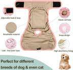 Five piece pack of Grecle small dog diapers featuring diverse floral designs