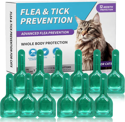 Yineaae topical flea and tick prevention for cats front packaging view