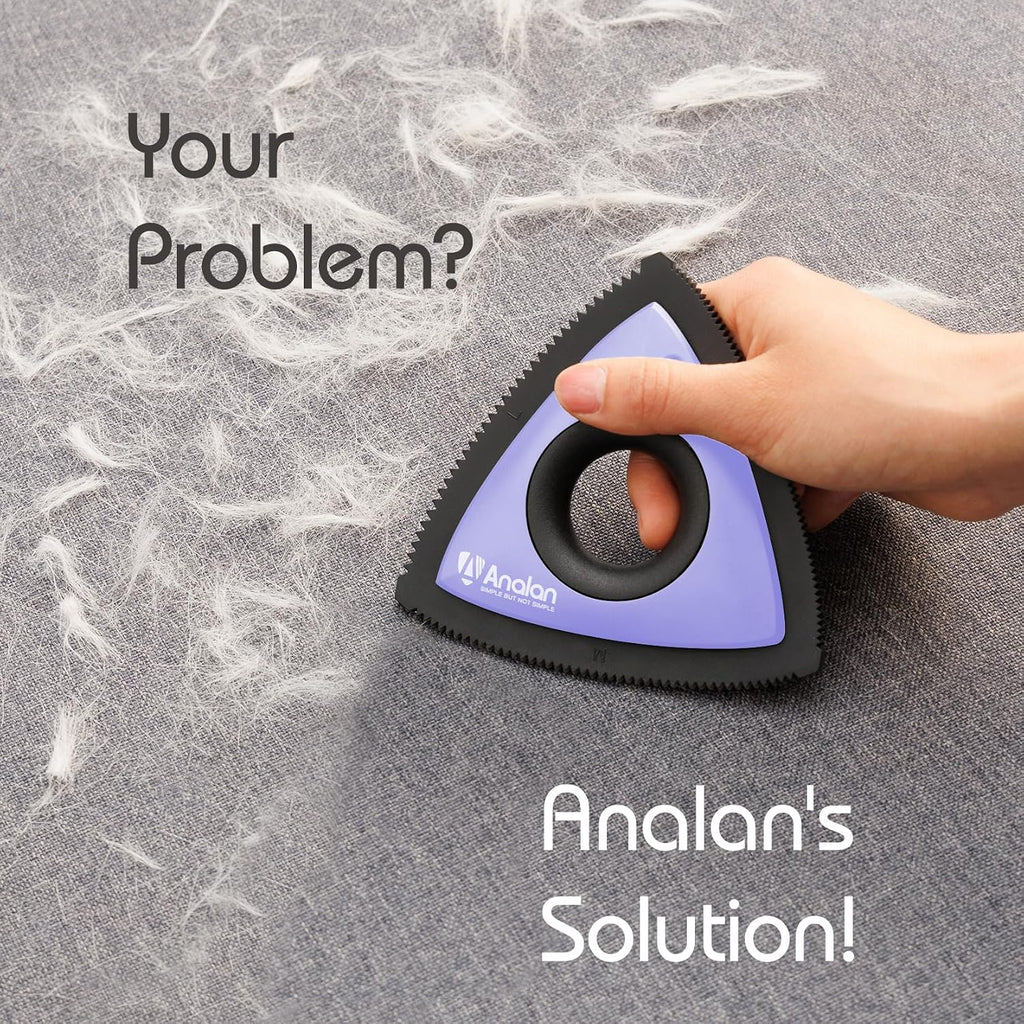 Close up of Analan triangle hair remover scraping edges