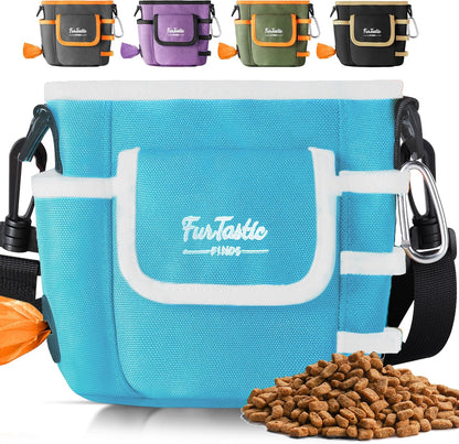 FurtasticFinds dog treat pouch clipped to belt