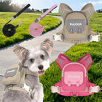 Dhgate pet travel carrier pack showing the ergonomic interior breathable mesh lining for maximum airflow.