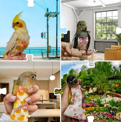 Premium imported bird outdoor training kit with leash and reusable diaper