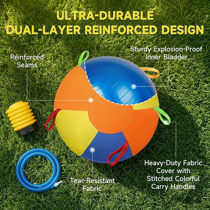 Durable nylon cover detail on PawWorn herding ball