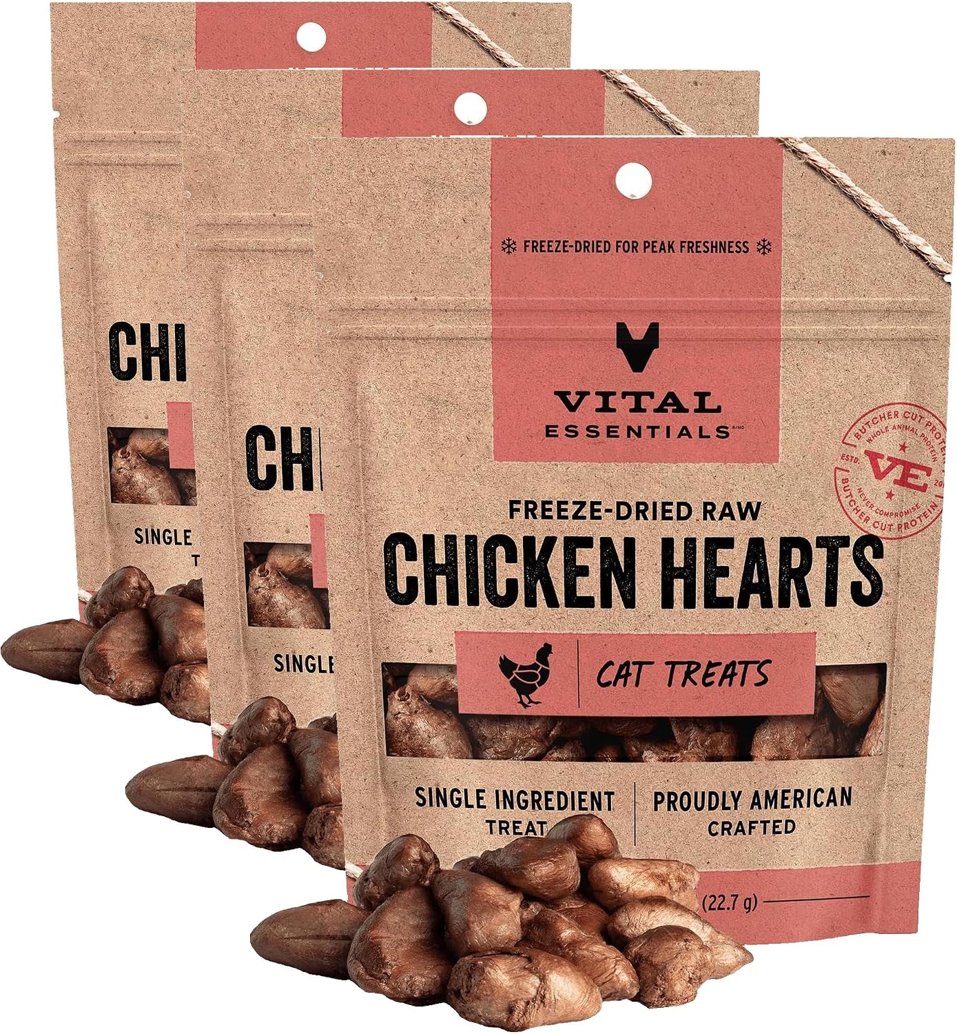 Vital Essentials Freeze Dried Raw Chicken Hearts Cat Treats | Single Ingredient | Premium Quality | Grain Free, Healthy Treats for Cats, 2.75 oz Bag - Image 11