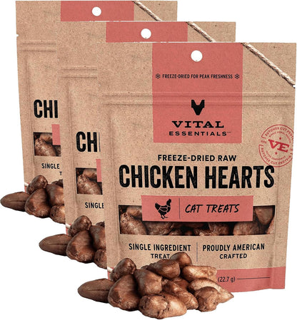 Vital Essentials Freeze Dried Raw Chicken Hearts Cat Treats | Single Ingredient | Premium Quality | Grain Free, Healthy Treats for Cats, 0.8 oz Bag - Image 10