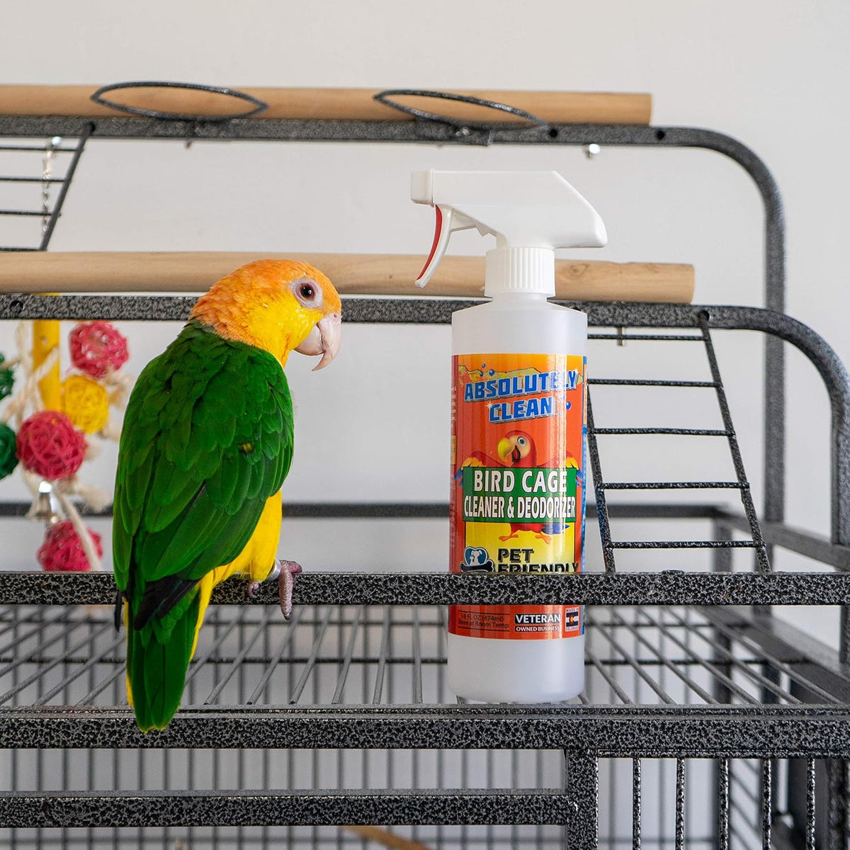 Absolutely Clean Amazing Bird Cage Cleaner and Deodorizer - Just Spray/Wipe - Safely & Easily Removes Bird Messes Quickly and Easily - Made in The US - Fragrance Free (16oz Pack of 1) - Image 6