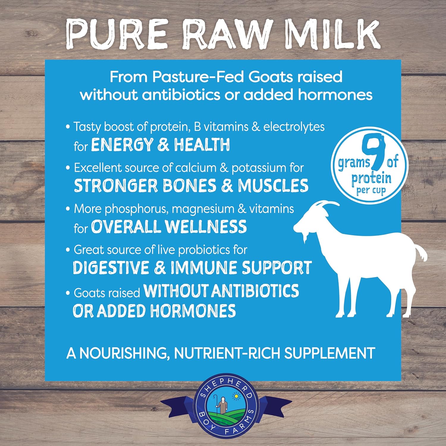 Shepherd Boy Farms two ounce raw goat milk powder packaging