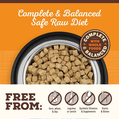 Primal Pet Foods premium raw freeze-dried grass-fed beef recipe dog meal back packaging