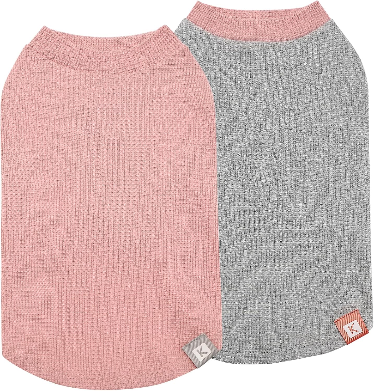 KYEESE 2Pack Waffle Dog Shirts, Lightweight Sleeveless Dog T Shirts for Small Dogs Boy Girl, Breathable Pet Vest Comfortable Tank Top Soft Dogs Clothes for Daily Wear, Green+Striped, M - Image 14
