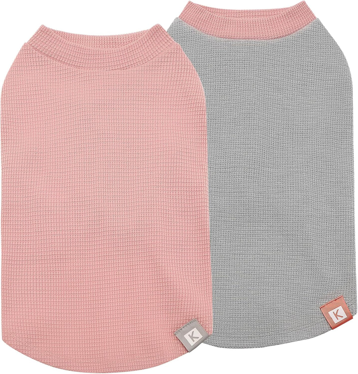 KYEESE 2Pack Waffle Dog Shirts, Lightweight Sleeveless Dog T Shirts for Small Dogs Boy Girl, Breathable Pet Vest Comfortable Tank Top Soft Dogs Clothes for Daily Wear, Green+Striped, M - Image 14