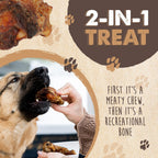 Dog chewing on Mighty Paw natural beef treat