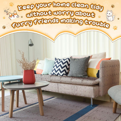 Custom cut Sanwuta spike mat protecting indoor furniture from cats