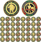 Nosiny Armor of God coins 40 pieces bulk set front view showing antique gold finish