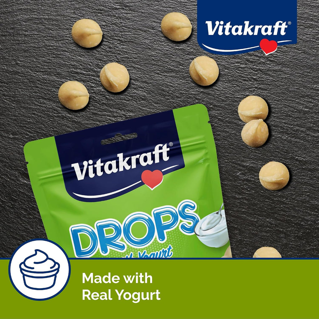 Vitakraft vanilla yogurt drops texture close up