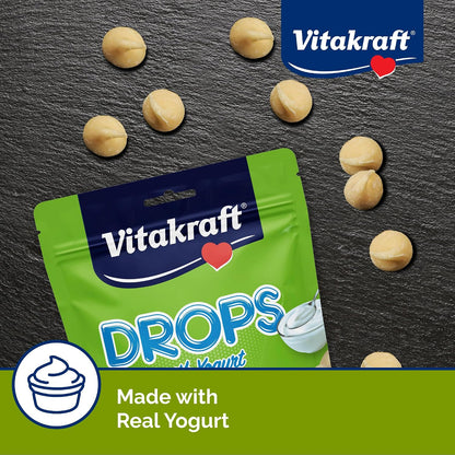 Creamy vanilla yogurt drops for pet rabbits close up view