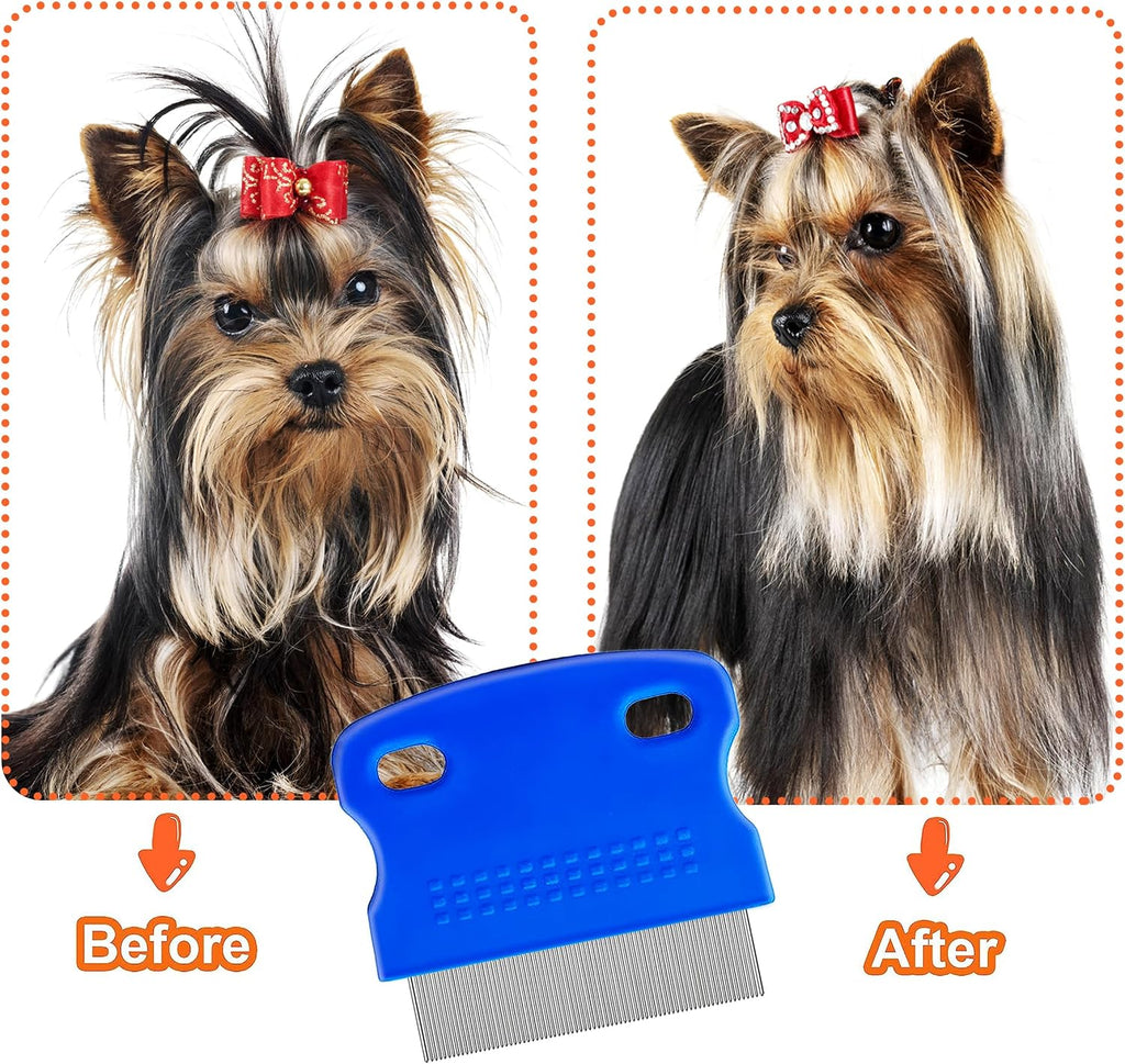 Ergonomic handle pet lice comb for cats and dogs