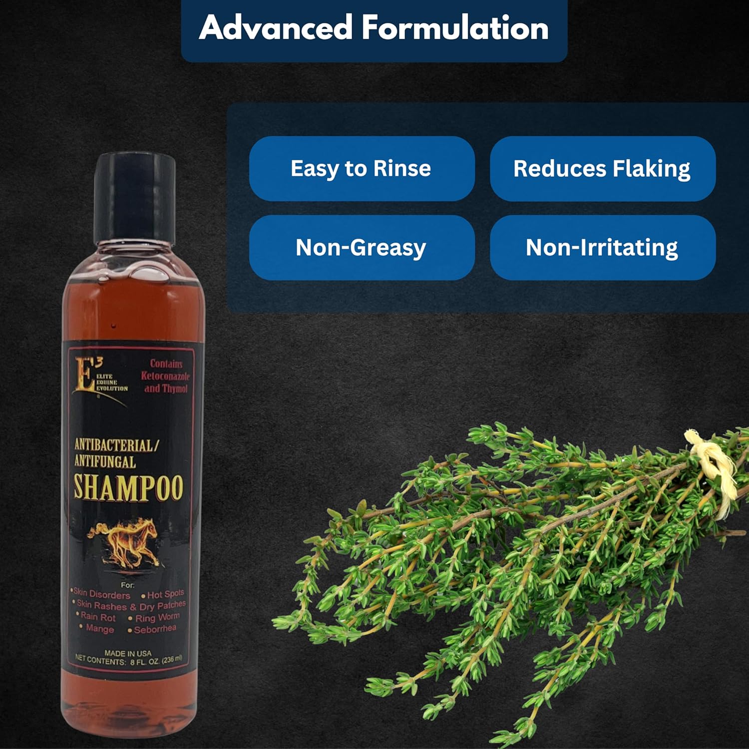 E3 skincare shampoo for dogs and horses texture