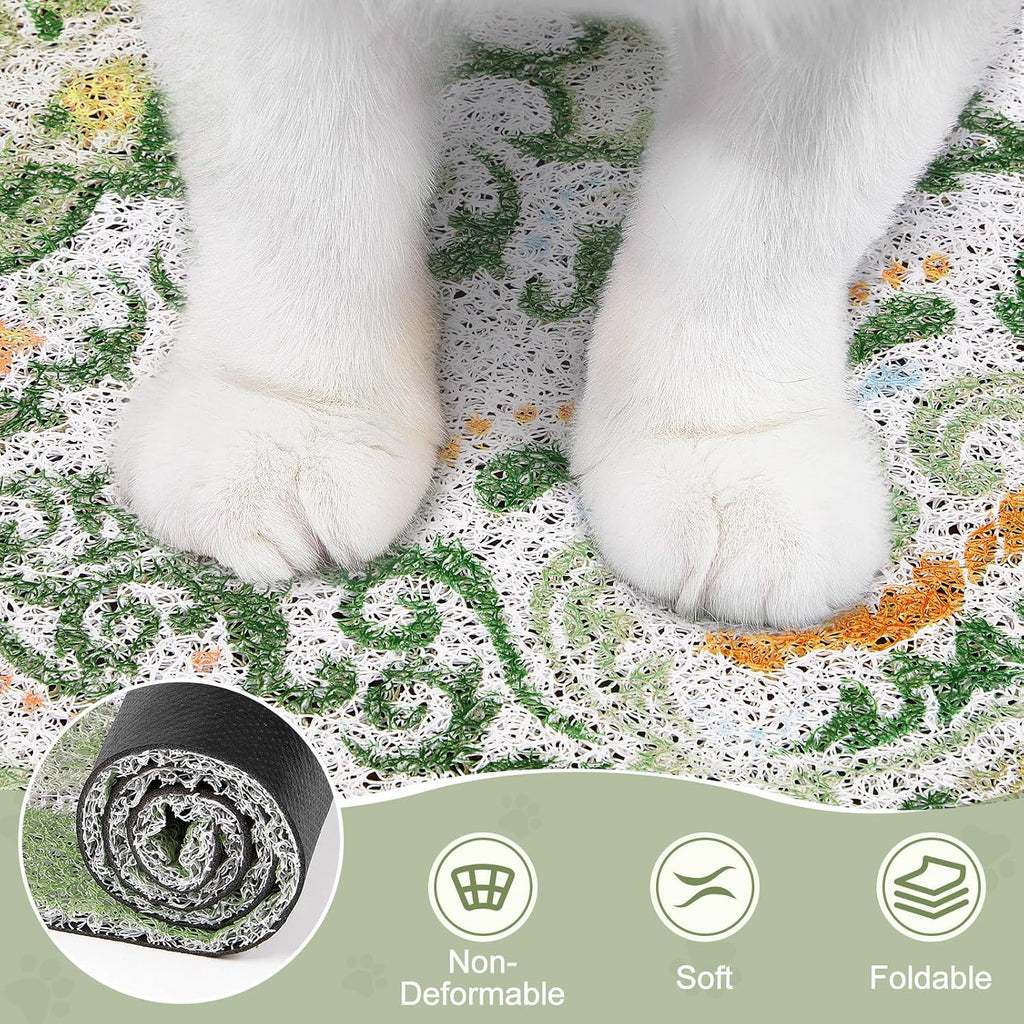 Unicorn Catcher soft PVC cat mat showing flexibility when folded