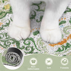 Unicorn Catcher soft PVC cat mat showing flexibility when folded