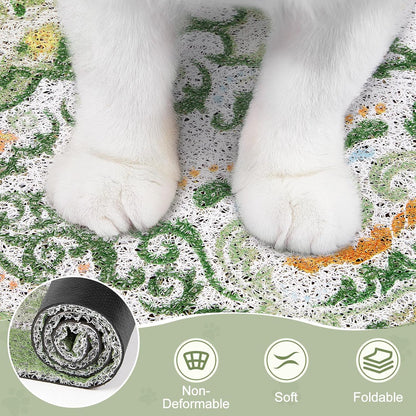 Unicorn Catcher soft PVC cat mat showing flexibility when folded