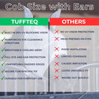 TUFFTEQ horse visor mask profile angle demonstrating reinforced eye clearance zone