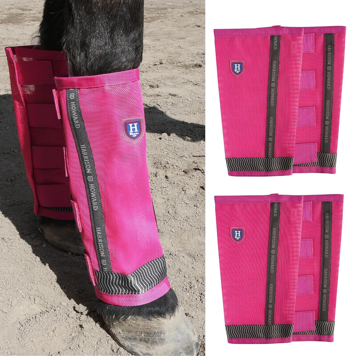 Harrison Howard Loose Fitting Horse Fly Boots set of four front view