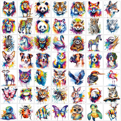 Hotoyannia 160 piece watercolor animal temporary tattoo set