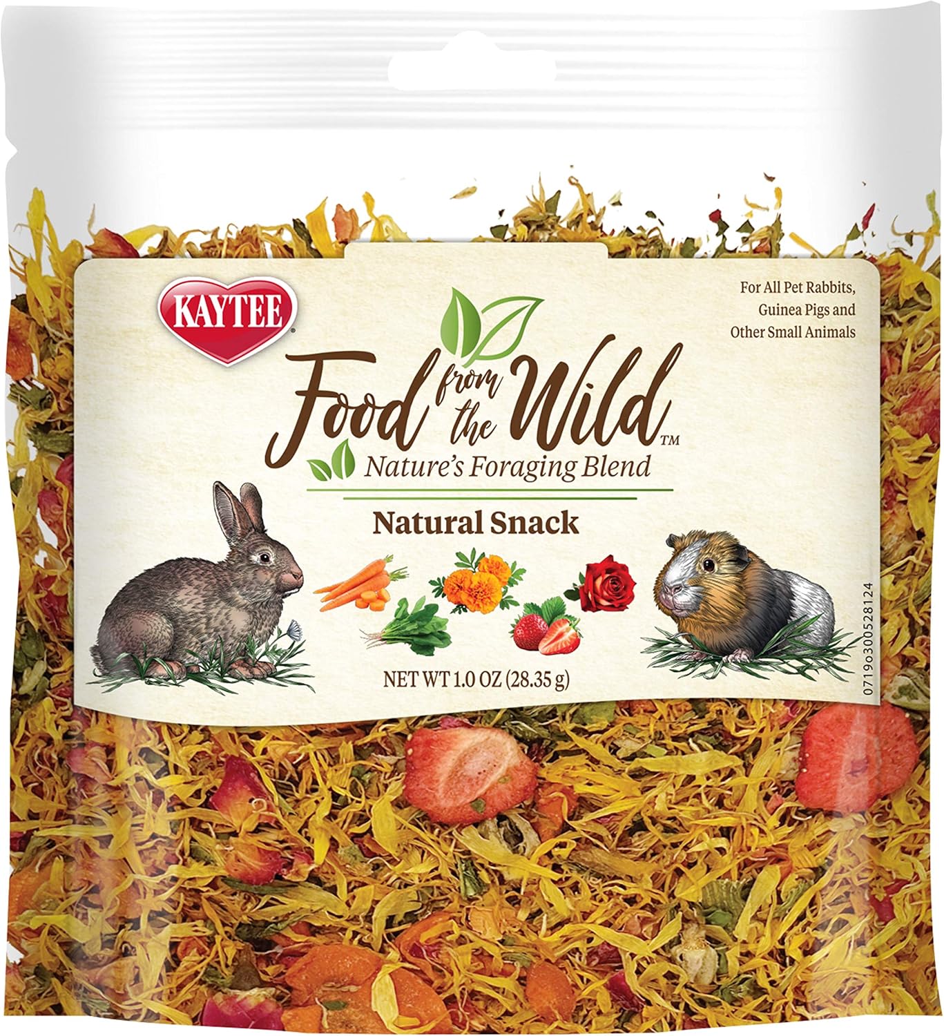Kaytee Food From the Wild Natural Snack 1 Ounce front package view showing real ingredients.