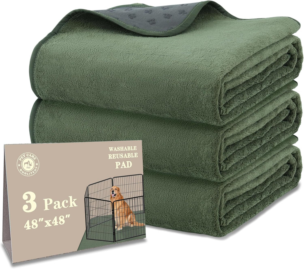 Bunlitent Washable Pee Pads for Dogs 65'' x 48'', 3 Packs Extra Large Reusable Dog Mat with Quick Dry, Fast Absorbent Pet Whelping Pads, Puppy Playpen Mat for Incontinence, Housebreak, Crate, Grey - Image 14