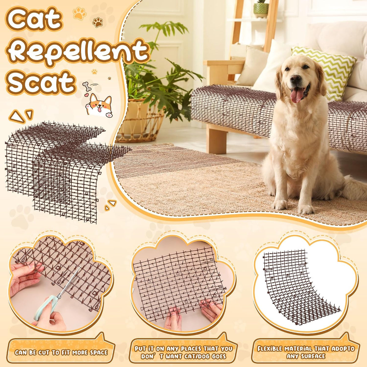 Roll of Sanwuta cat spike mat for indoor and outdoor use
