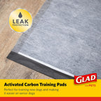 Close up view of the dark quilted surface layer on the Glad charcoal dog training pads.
