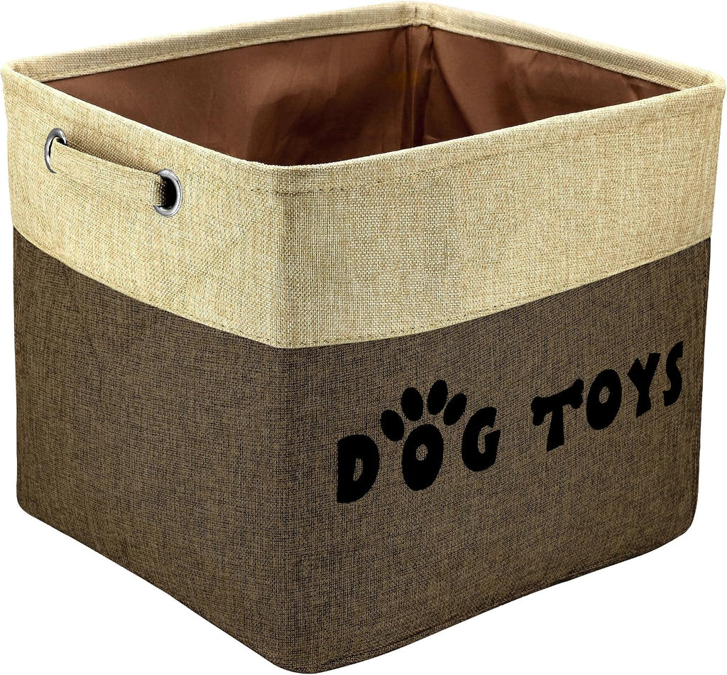 PET ARTIST Dog Toy Basket, Collapsible Dog Toy Bin Box with Comfortable Handles, Large Pet Toy Storage Basket Organizer for Accessories, Toys,Coat & Clothing,Blanket Leash (Brown, M:15"x11"x9") - Image 13