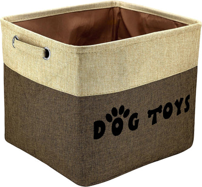 PET ARTIST Dog Toy Basket, Collapsible Dog Toy Bin Box with Comfortable Handles, Large Pet Toy Storage Basket Organizer for Accessories, Toys,Coat & Clothing,Blanket Leash (Brown, M:15"x11"x9") - Image 13